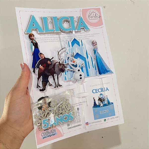 Topo de bolo Frozen 1 personalizado
