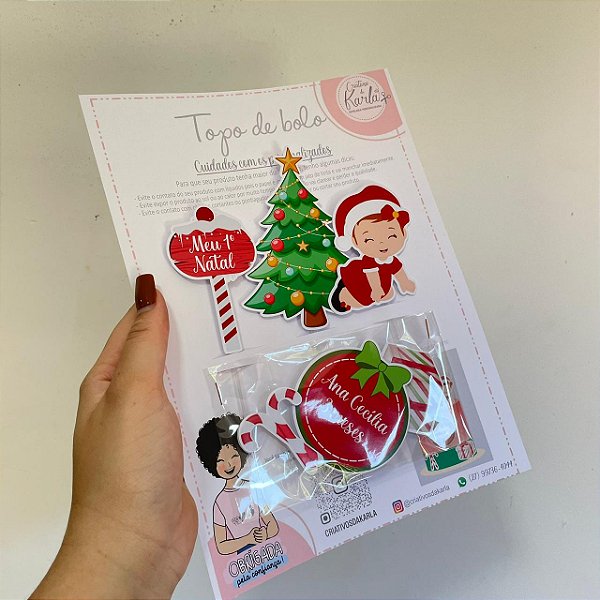 Topo de bolo Natal personalizado