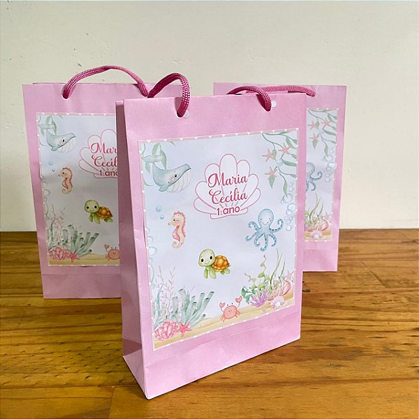Sacola surpresa personalizada fundo do mar