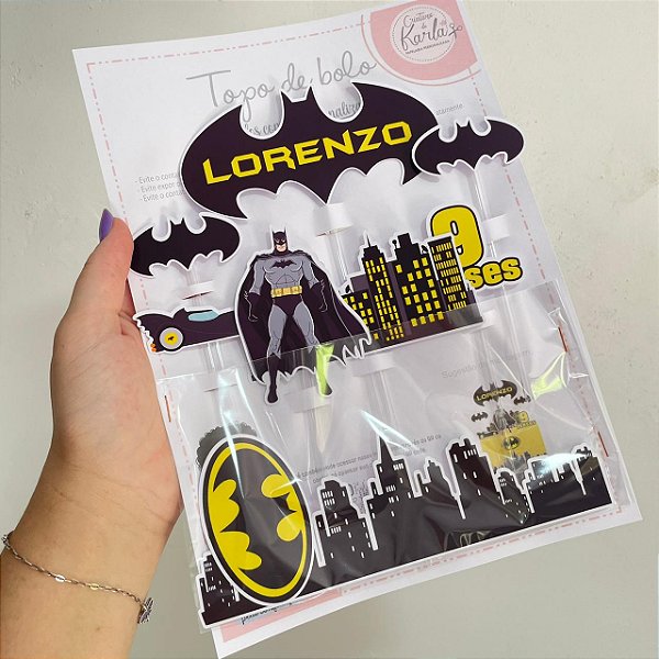 Topo de bolo batman personalizado