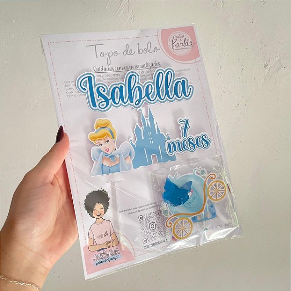 Topo de bolo cinderela personalizado