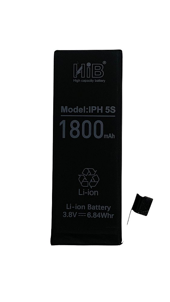 Bateria iPhone 5S HIB - 1800mAh - Alta Capacidade - Só Games Cell Parts
