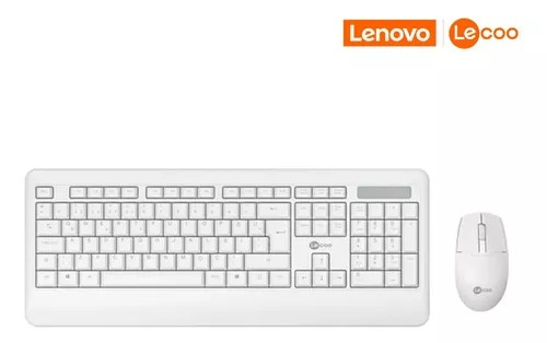 Teclado e Mouse Sem Fio Lecoo - Kw202 Branco