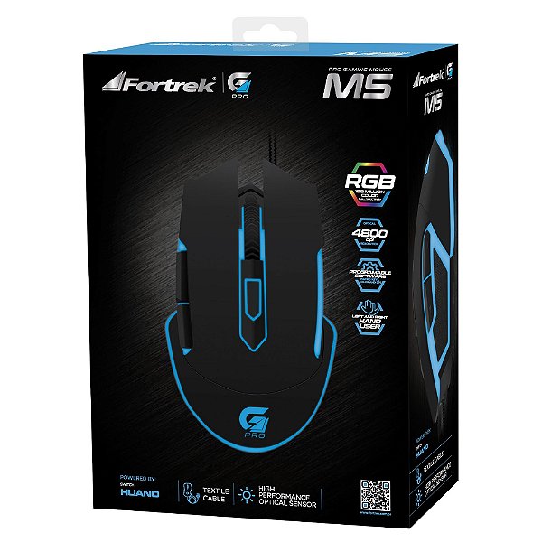Mouse Gamer M5 RGB Preto Fortrek