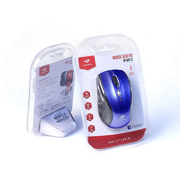 Mouse Sem Fio RC Nano M-W012BLV2 Azul C3Tech
