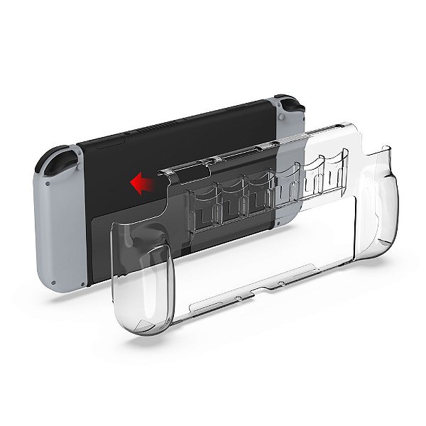 Capa Case Acrílica Compatível Com Nintendo Switch Oled Transparente Proteção 6 slots