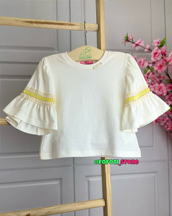 Blusa Com Entremeio Mangas Momi J5374