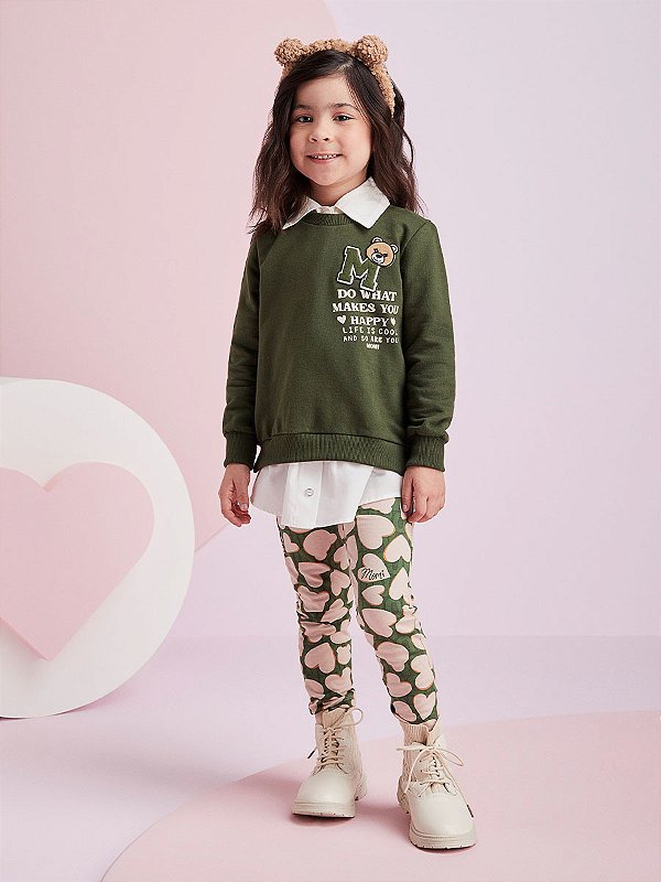 Conjunto Verde de Corações Momi J5722