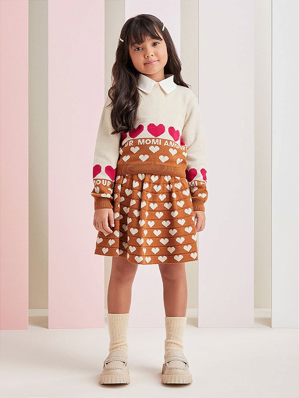 Conjunto de Tricot Corações Toffe Momi H5326