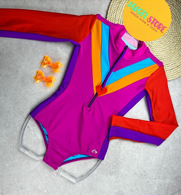 Maiô ML Siri Kids Valentina  Multicor Rosa Choque 90110