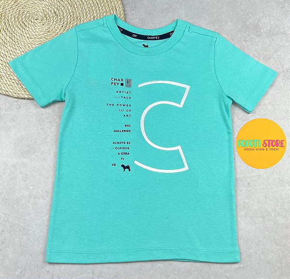Camiseta Suedine Azul Estampada Charpey 18087