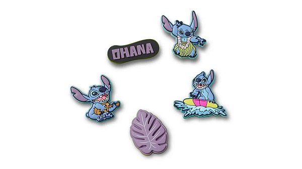 Jibbitz™ Stitch Tropical Pack com 5 peças