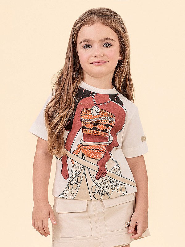 Blusa Off White da Moana com Strass Animê Petite P5877