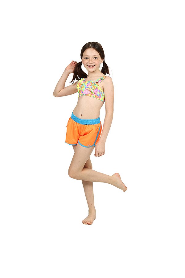 Short Siri Kids Leticia Laranja Fluor 90079