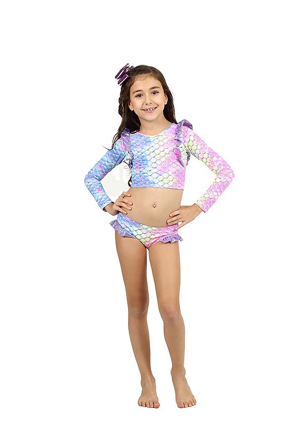 Biquini Cropped ML Siri Kids Talita Tecno Sereia 90108