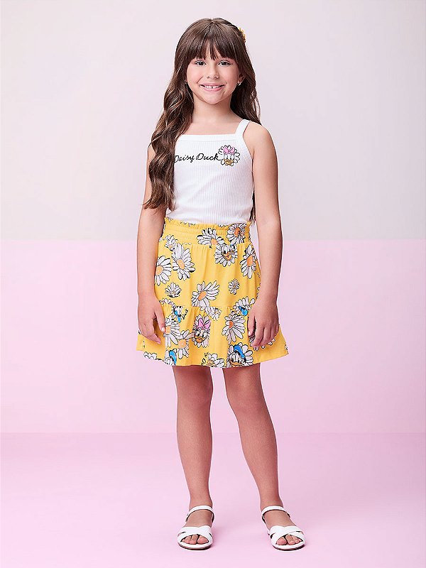 Conjunto Daisy Duck Amarelo Com Margaridas Momi Kids H5701