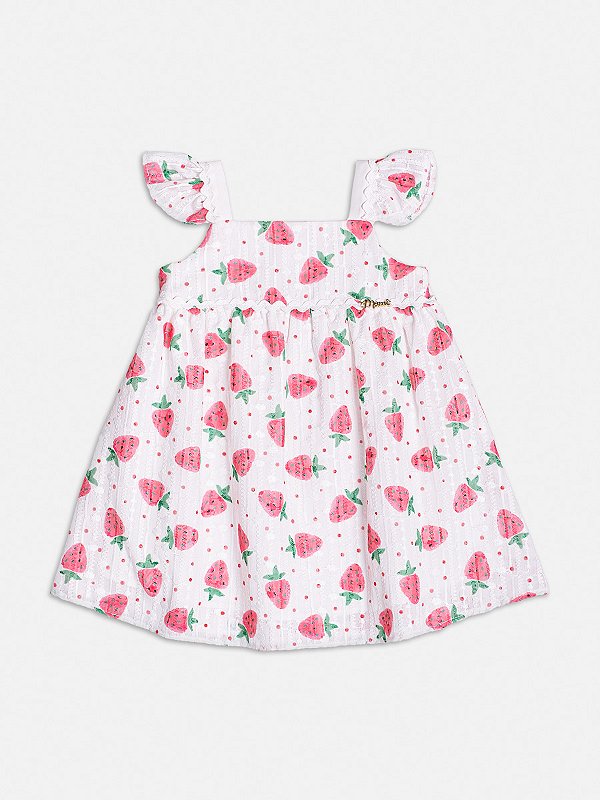 Vestido de Morangos Com Sianinha Momi Baby C2194