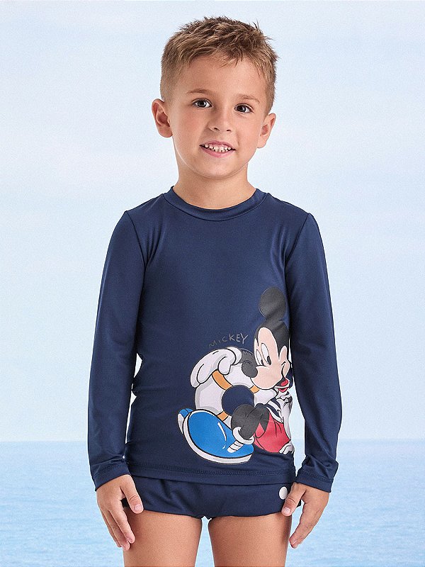 T-Shirt UV Mickey e Donald Azul Marinho Youccie I1824