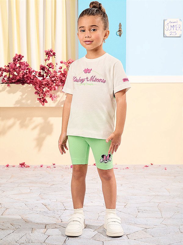 Conjunto Verde com Estampa da Minnie Mouse Animê Petite P5839