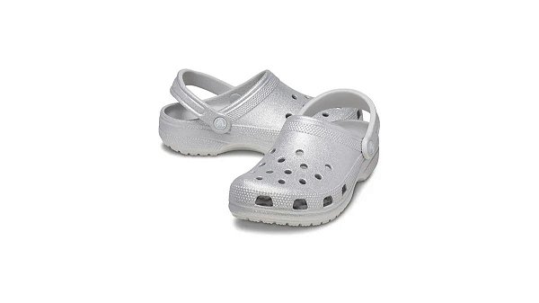 Sandália Crocs Classic Glitter Prata