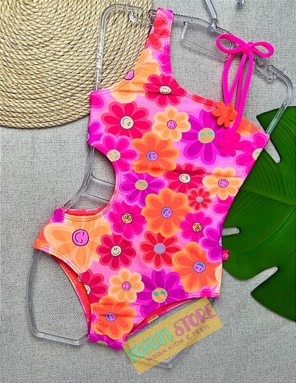 Maiô Laura Aplic Happy Flower Siri Kids 40225