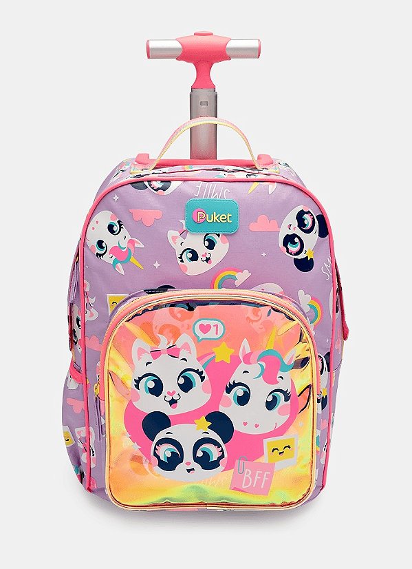 Mochila com Rodinha Pequena Multibichos Best Friends Puket
