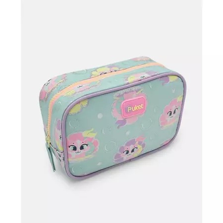 Necessaire Media Gata Sereia Verde Água Puket
