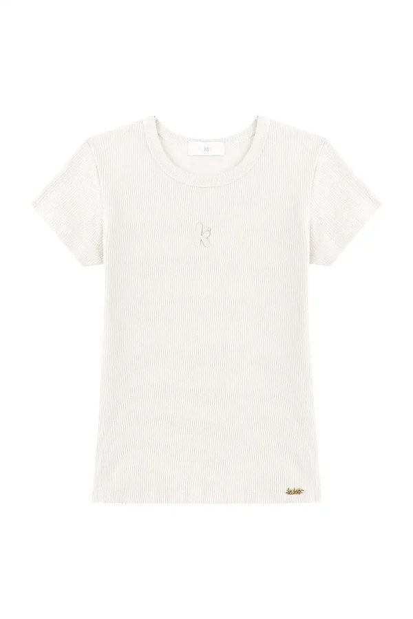 Blusa em Canelado Liz 93775 Kukiê Off White