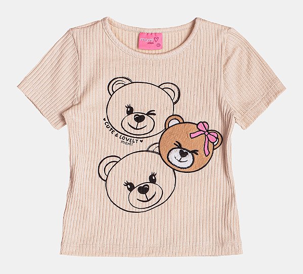 Blusa MC Ursinha Bege Momi J6363