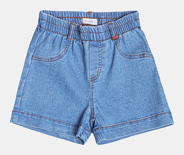 Short Jeans Elástico Com Passantes Momi H5902