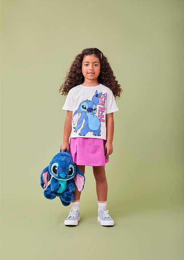 Conjunto Off Manga Curta Stitch Momi H5156