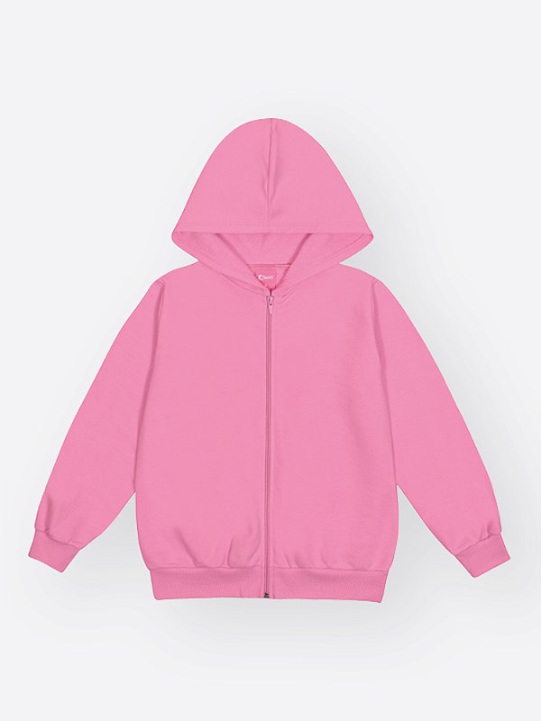 Jaqueta Felpada com Capuz Infantil Rosa Confete Menina Cinti 12963