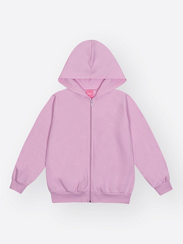 Jaqueta Felpada com Capuz Infantil Lilás Nuvem Menina Cinti 12963