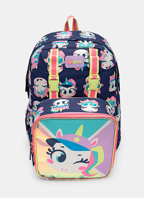 Mochila Costas com Lancheira Unicórnio Tênis Puket