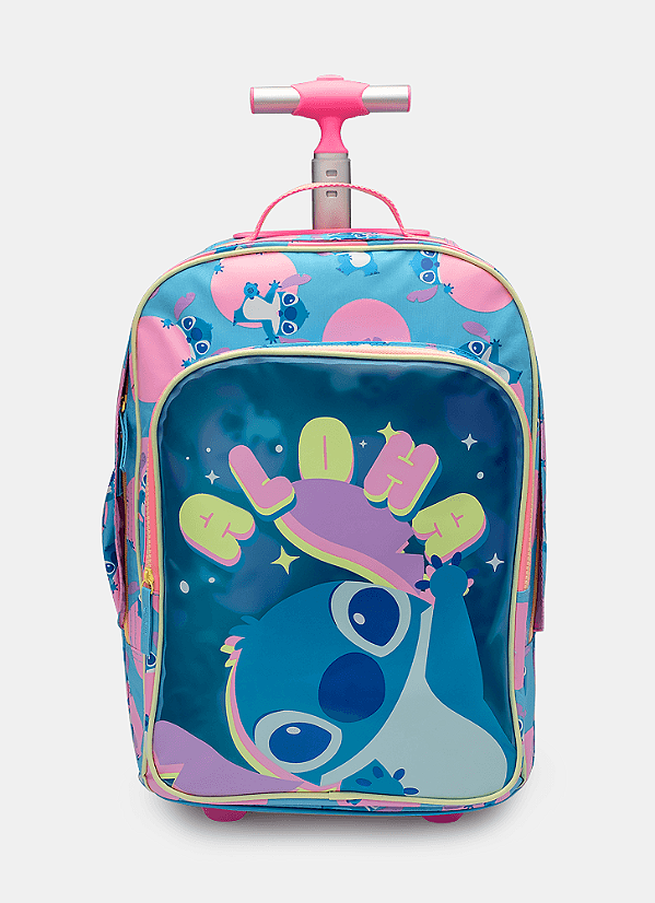 Mochila com Rodinha Grande Stitch Azul Puket