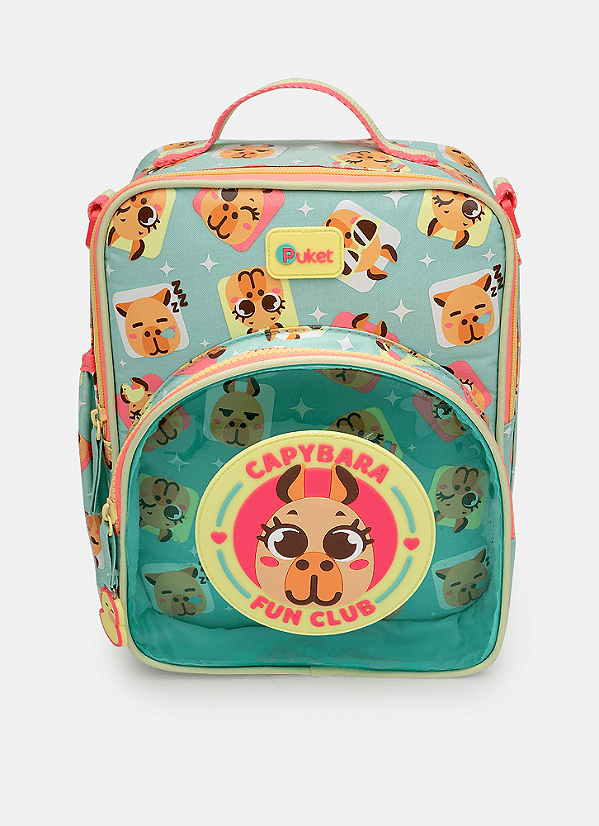 Lancheira Térmica com Bolso Frontal Capy Bora Puket