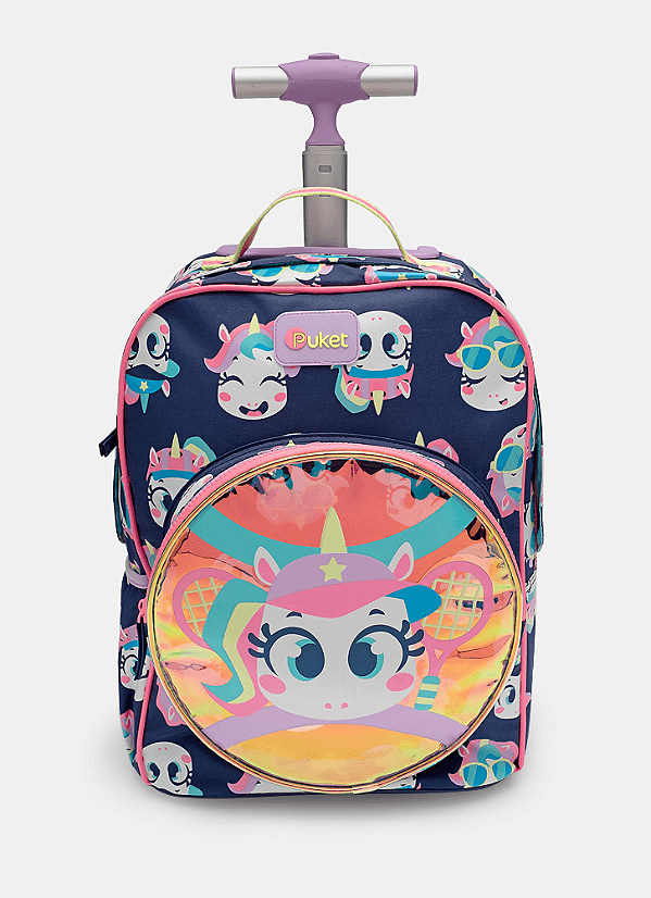 Mochila com Rodinha Pequena Unicórnio Tênis Puket