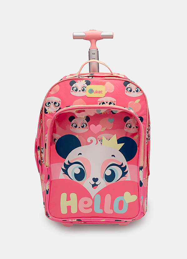 Mochila com Rodinha Grande Panda Romântico Puket