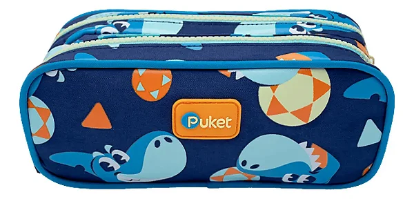 Estojo Duplo Escolar Pequeno Tubarão Futevôlei - Puket