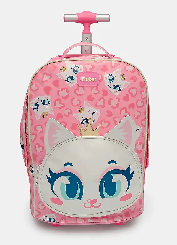 Mochila Com Rodinha Gata Romântica - Puket