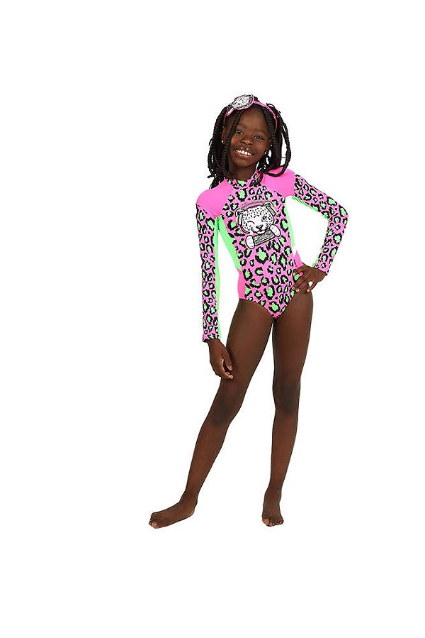 Maiô ML Siri Kids Carol Aplic Onça Pixel 39197-90099