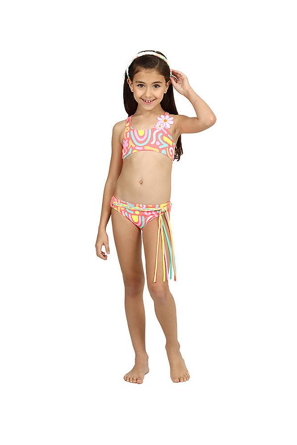 Biquini Faixinha Siri Kids Fernanda Aplic Garden 39187-90098