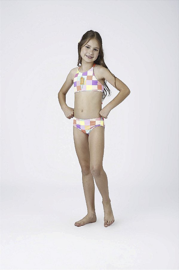 Biquini Cropped Siri Kids Tamires Aplic Picolé 43214