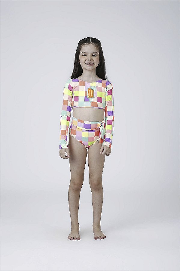 Biquini Siri Kids Cropped ML Thais Aplic Picolé 43106