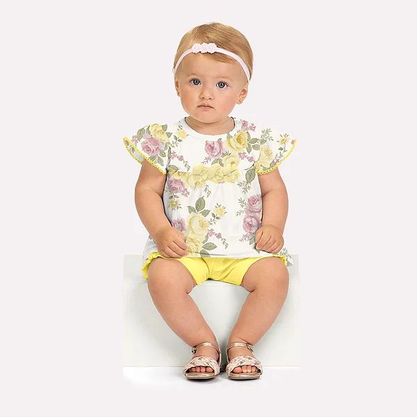 Conjunto Bebê Menina Flores Milon 2001842-0452