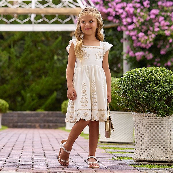 Vestido Infantil Menina Flores Milon 2001727-0452