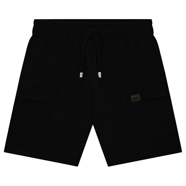 Bermuda Masculina Moletinho Cargo Preto Milon 2001885-9010