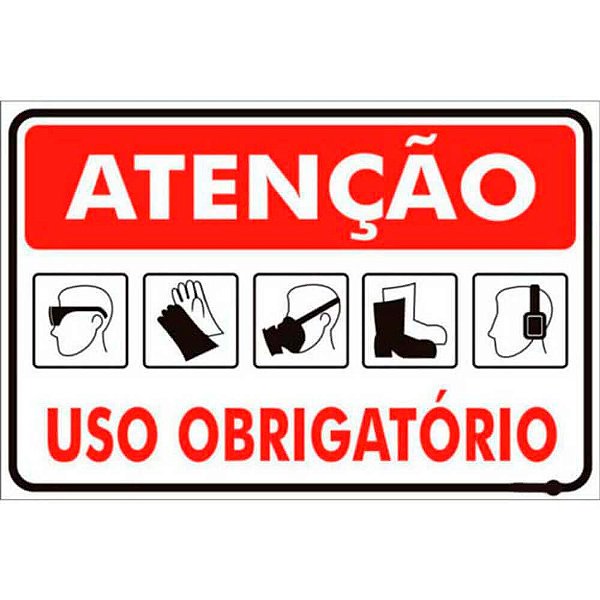 Placa de Sinalização Uso Obrigatório de EPI