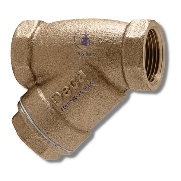 Filtro Y Bronze Tela Inox 1.1/4'' Polegada Rosca Bsp Deca Fig 85