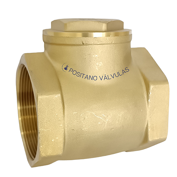 Válvula Retenção Horizontal com Portinhola de Latão - 1/2" Pol